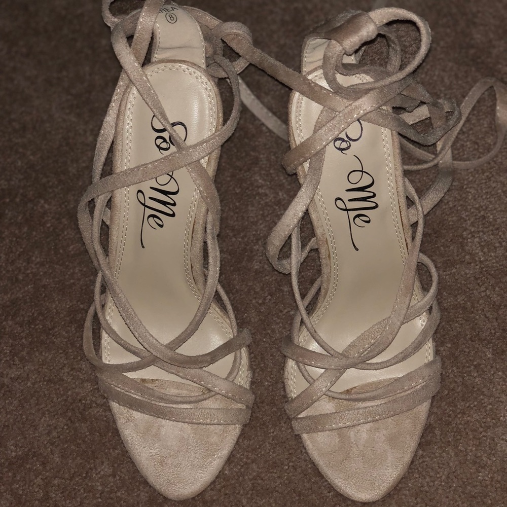 Nude Tie-Up Heels